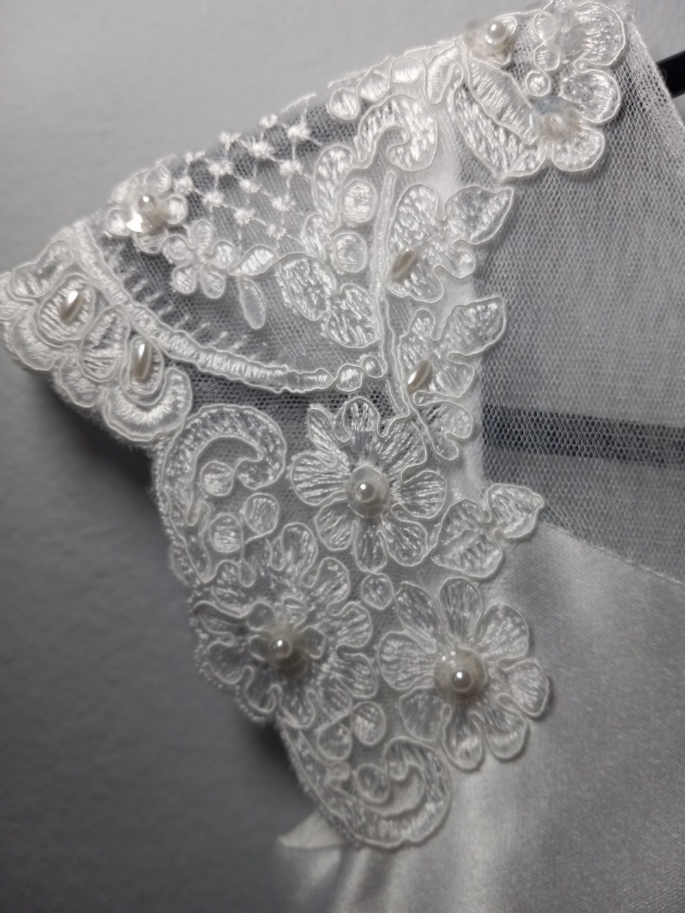 Bonnie Jean Wedding Flower Girl Or Communion White Satin Girls' Dress Size 7 - Picture 2 of 10